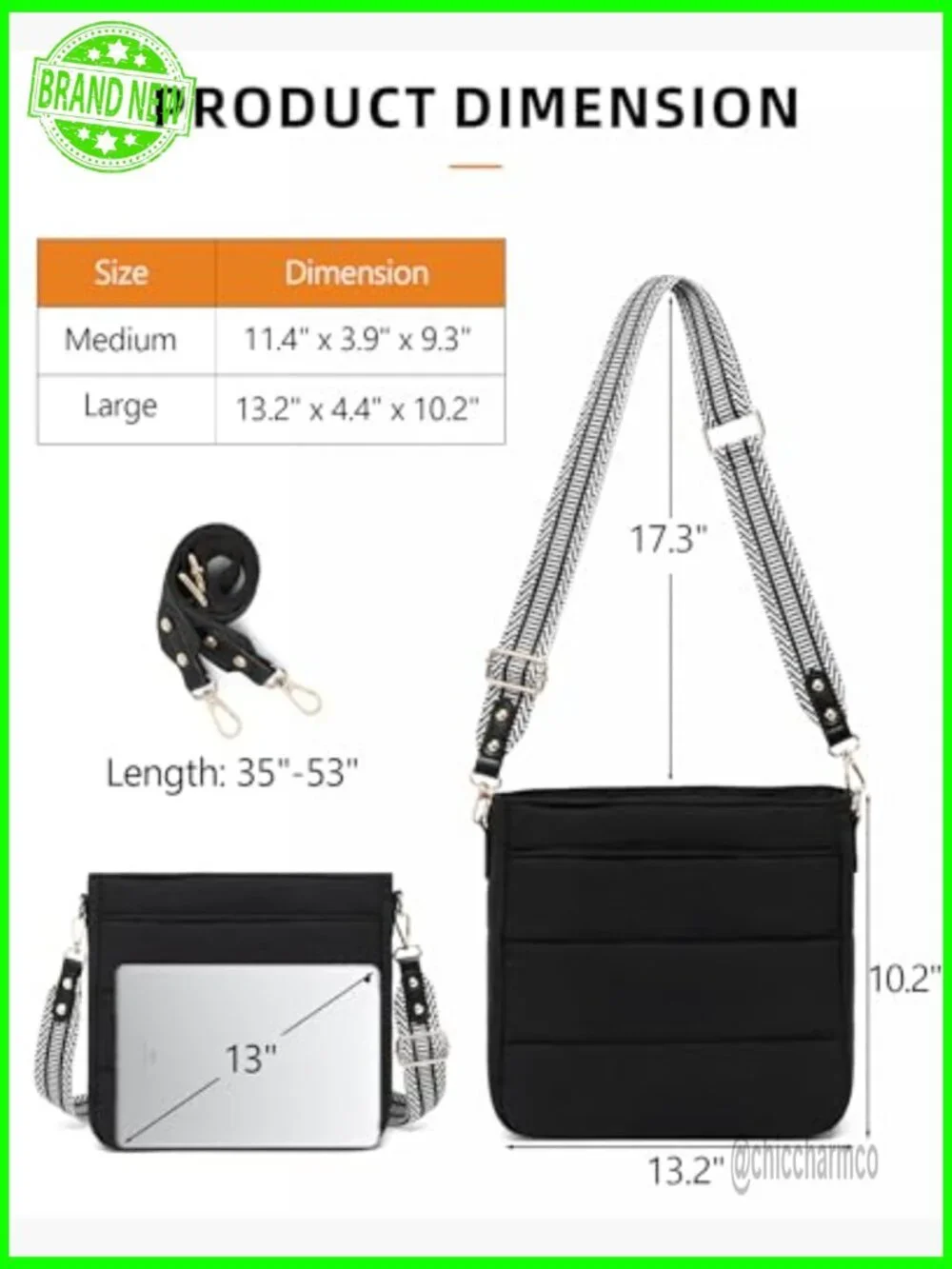 Medium Puffer Quilted Crossbody Hobo Bag with Detachable Straps and Wallet